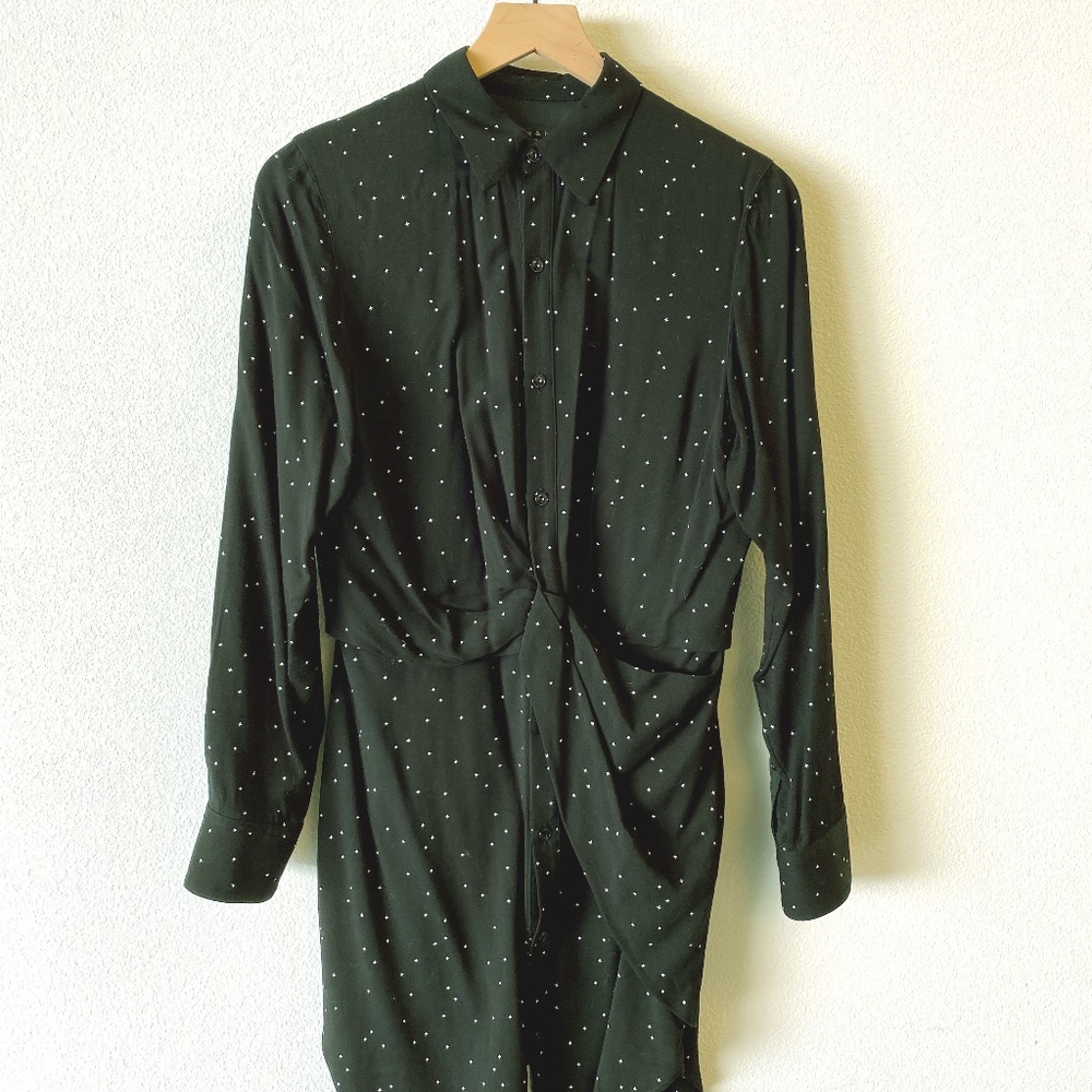 Rag & Bone Lucas Twist Front Shirtdress Black S